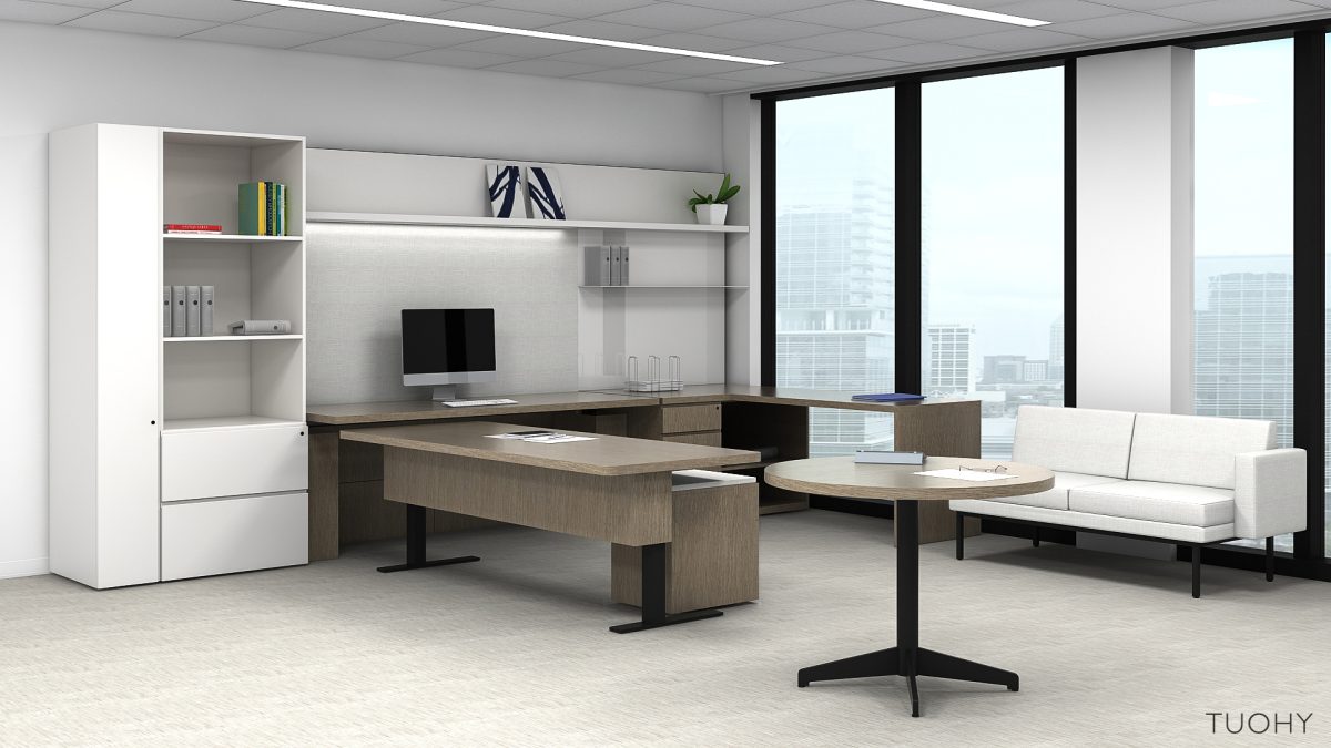 Large U-Shape Office with Sofa 114350-1